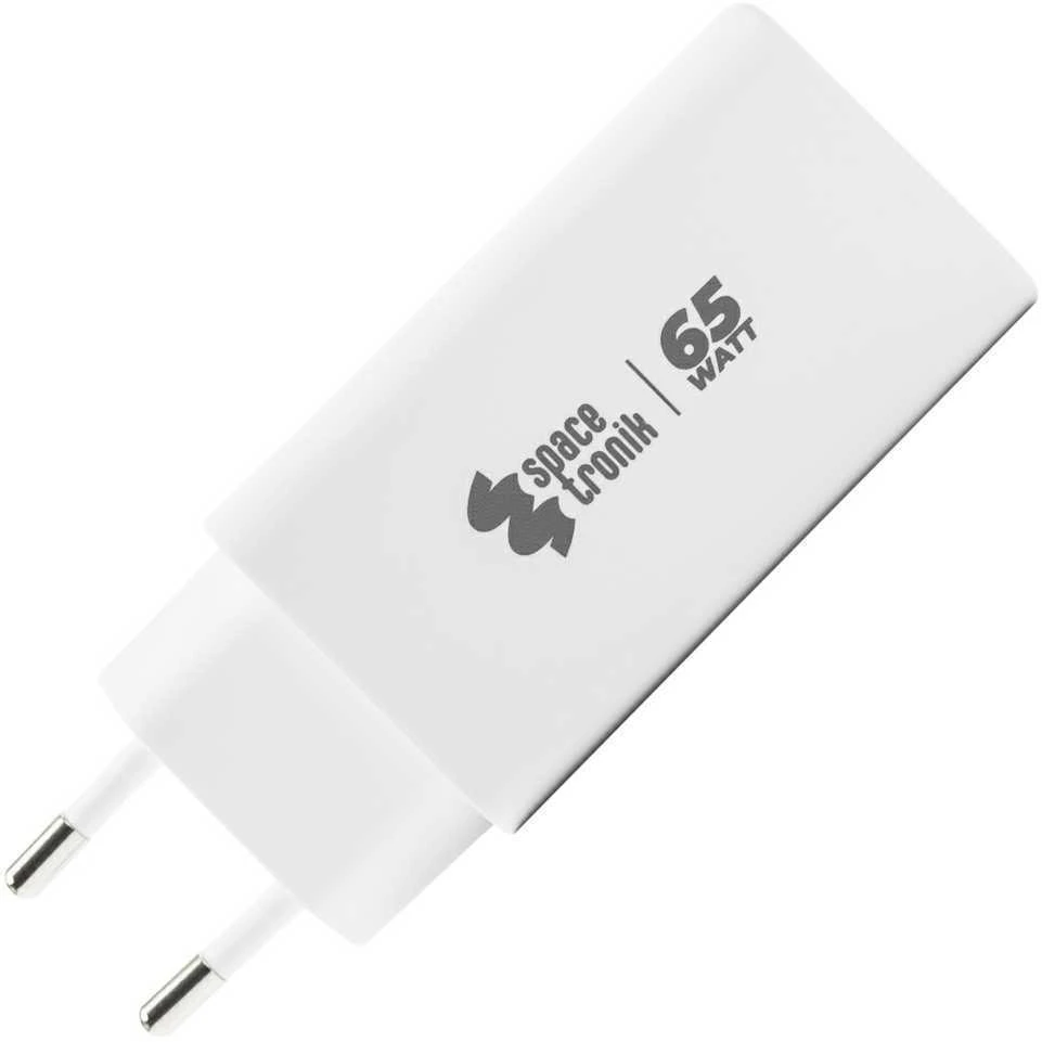 Spacetronik 3in1 USB-C USB PD greitasis įkroviklis 65W 5A baltas