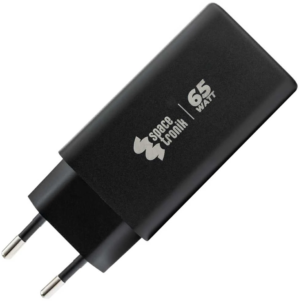 Spacetronik 3in1 USB-C USB PD greitasis įkroviklis 65W 5A juodas