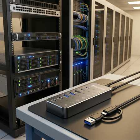 Spacetronik SPU-M19 Šakotuvas Hub 7in1 USB gen3.2 10 Gbps