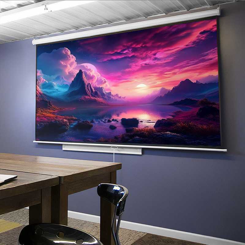 Spacetronik Rankiniu būdu susukamas projektoriaus ekranas 84"16:9 baltas