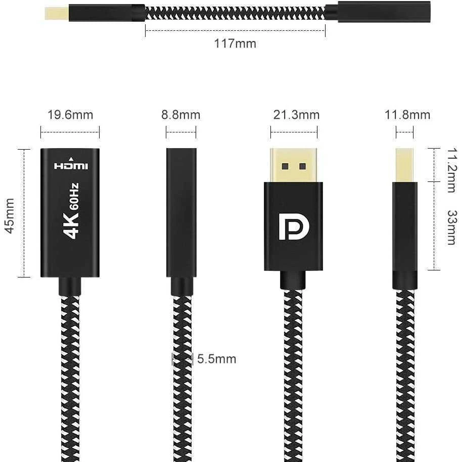 Spacetronik Adapterio DisplayPort kištukas – HDMI 4K lizdas SPD-H03