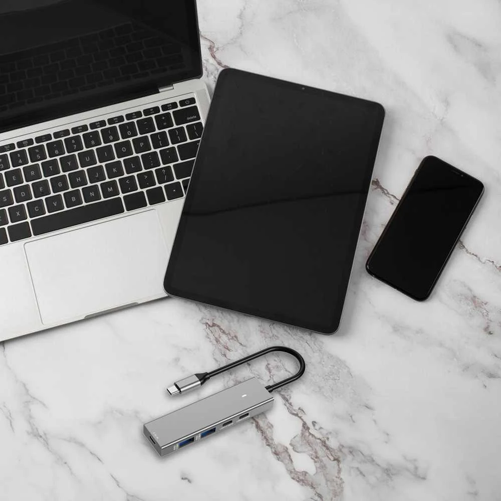 Spacetronik Adapteris HUB 5w1 USB-A ir USB-C NA USB 3.2 SPU-M16