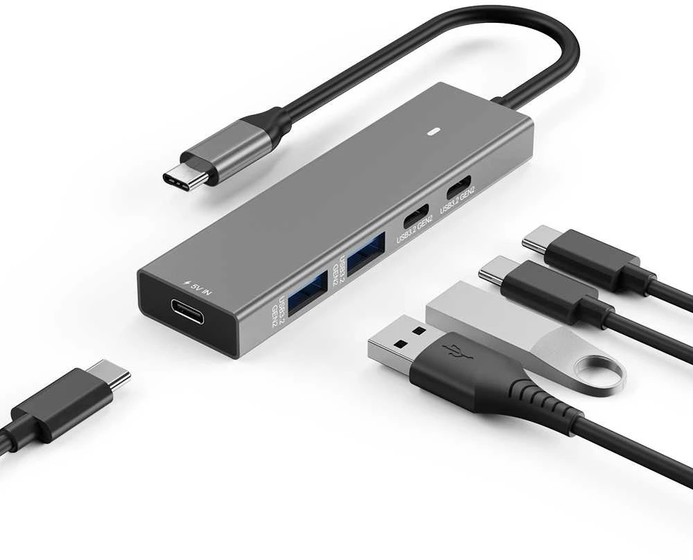 Spacetronik 5w1 USB-C ir USB-A adapteris
