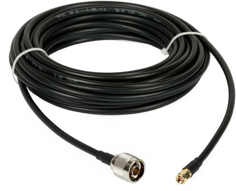 Spacetronik Antenos laidas, N kištukas, SMA kištukas LMR240, 10 m