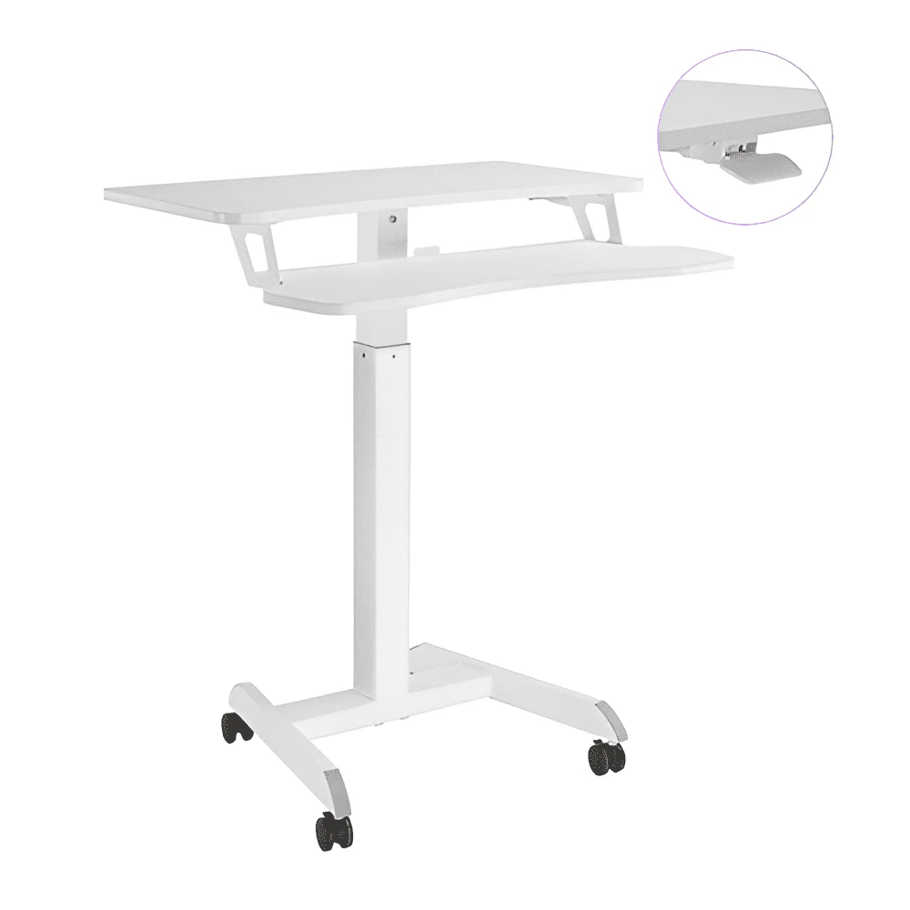 Spacetronik Buddy 03 reguliuojamas stalas ant ratukų, baltas