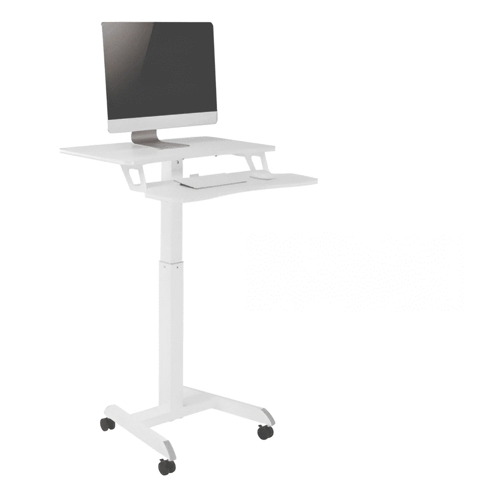Spacetronik Buddy 03 reguliuojamas stalas ant ratukų, baltas
