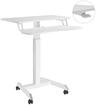 Spacetronik Buddy 03 reguliuojamas stalas ant ratukų, baltas