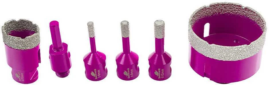 Spacetronik Deimantiniai skylių pjūklai akmens masės dirbiniams, 5 vnt.