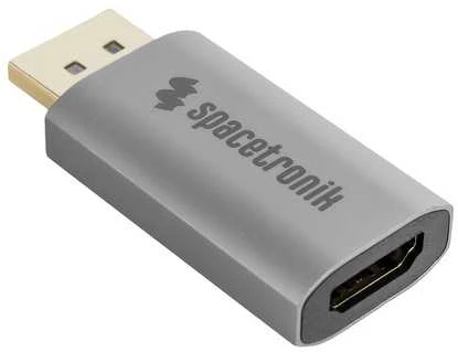 Spacetronik adapteris - pilkas DisplayPort į HDMI jungties keitiklis