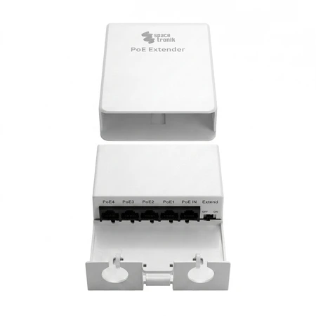 Spacetronik Ethernet PoE prailgintuvas atsparus vandeniui 4x SP-EPOEFW42