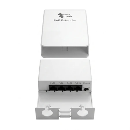 Spacetronik Ethernet PoE prailgintuvas, atsparus vandeniui, 3x SP-EPOEFW32