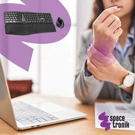 Spacetronik Klaviatūra ergonomiczna su laidu EZZY 01