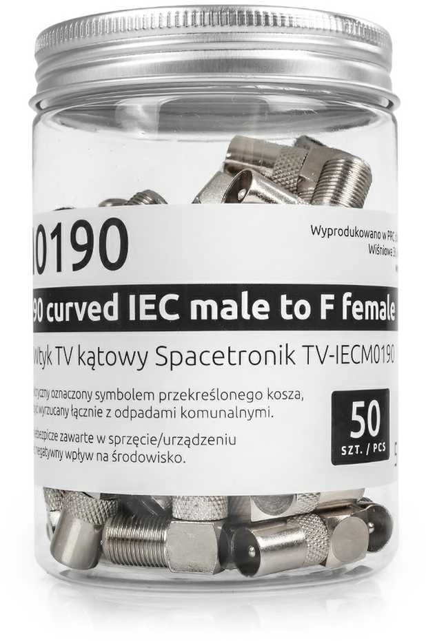 Spacetronik F lizdas / TV kištukas kampuotas TV-IECM0190 Dėžutė 50 vnt