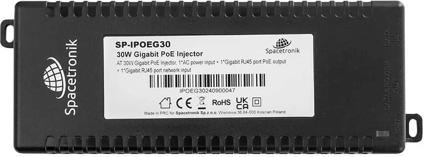 Spacetronik Injektor PoE Gigabit 30W IEEE 802.3af/a SP-IPOEG30
