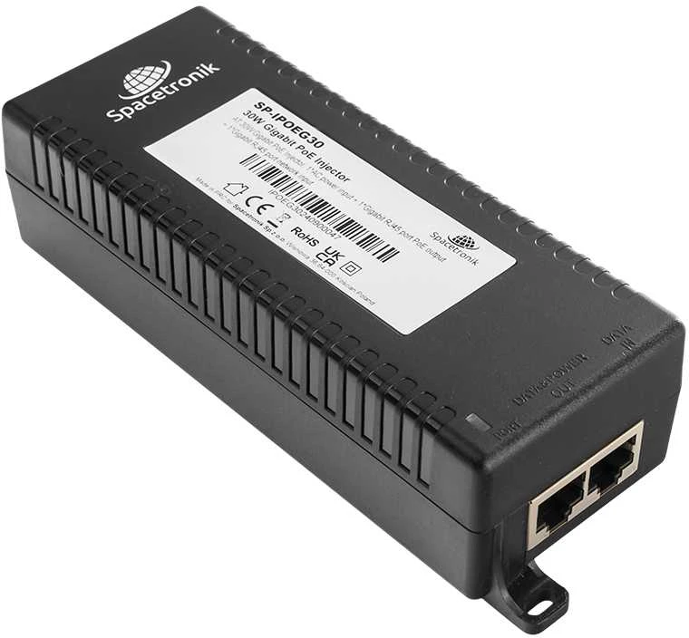 Spacetronik Injektor PoE Gigabit 30W IEEE 802.3af/a SP-IPOEG30