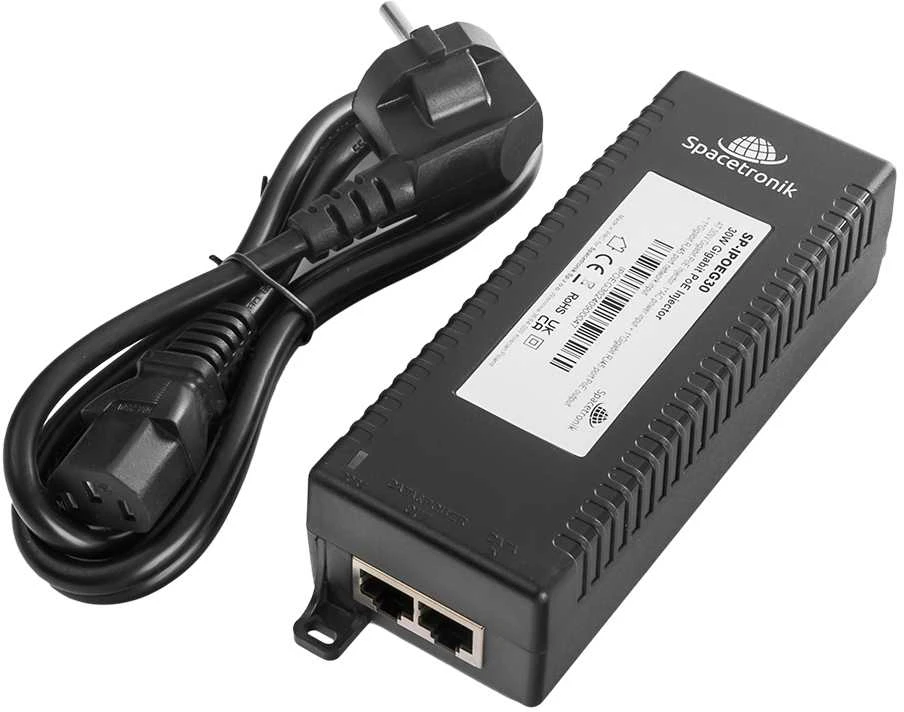 Spacetronik Injektor PoE Gigabit 30W IEEE 802.3af/a SP-IPOEG30