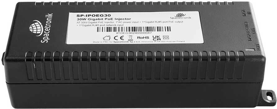 Spacetronik Injektor PoE Gigabit 30W IEEE 802.3af/a SP-IPOEG30