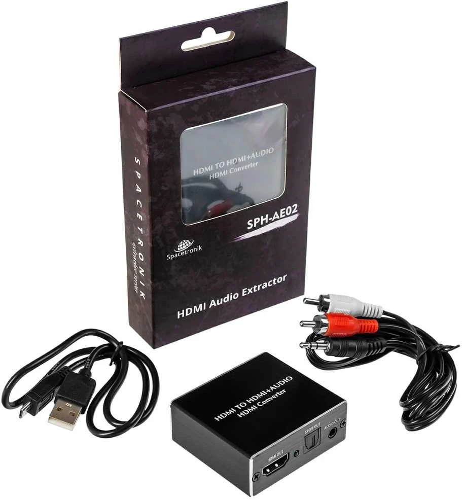 Spacetronik SPH-AE02 HDMI garso ištraukiklis su priedais