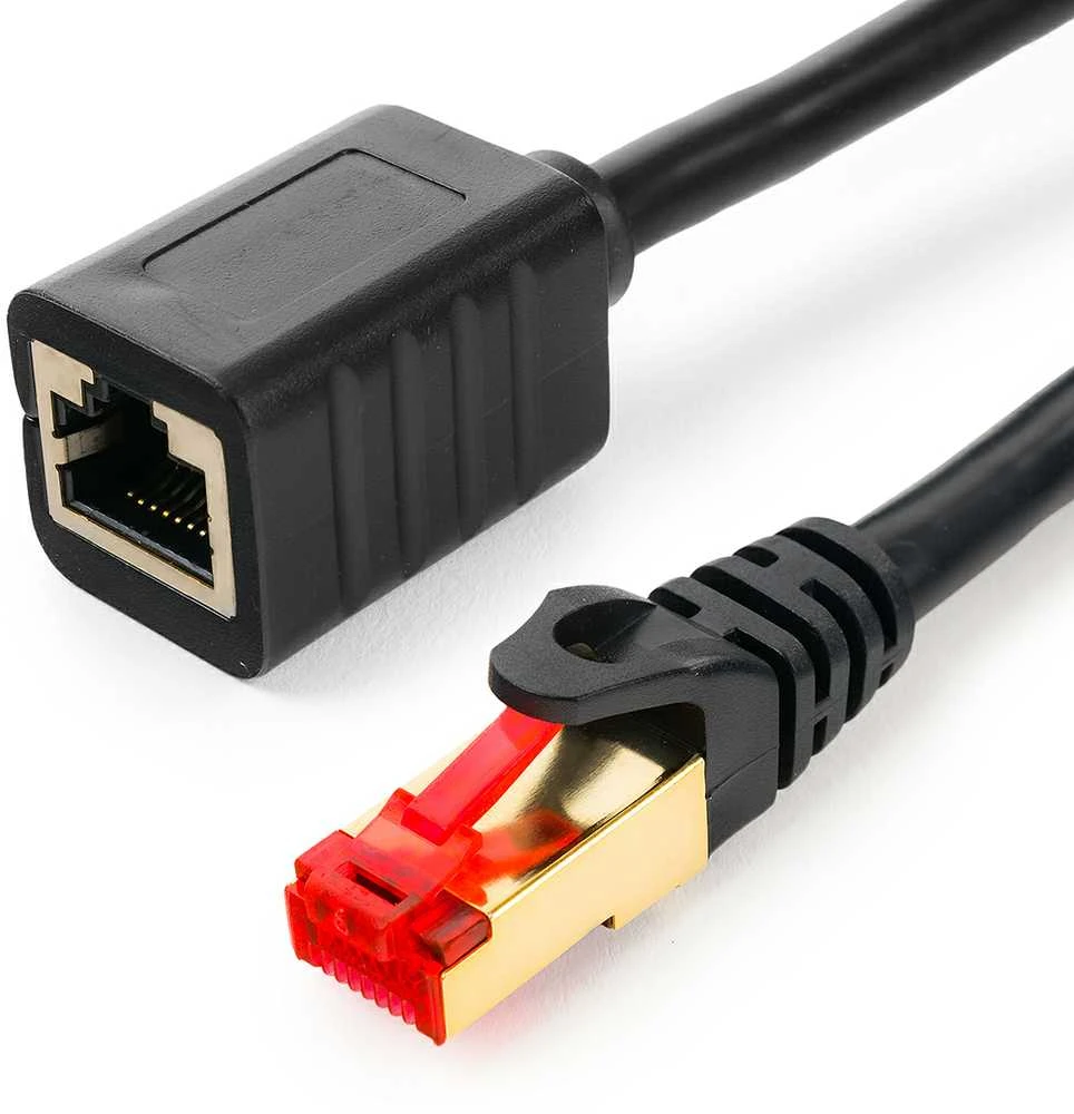 Spacetronik Kabelis LAN ilgintuvas CAT7 juoda 2m