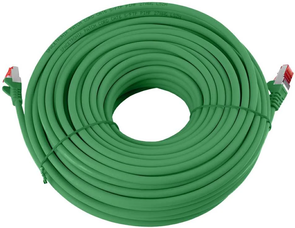 Spacetronik Kabelis RJ45 CAT 6 S/FTP AWG27 LSZH žalia 25m