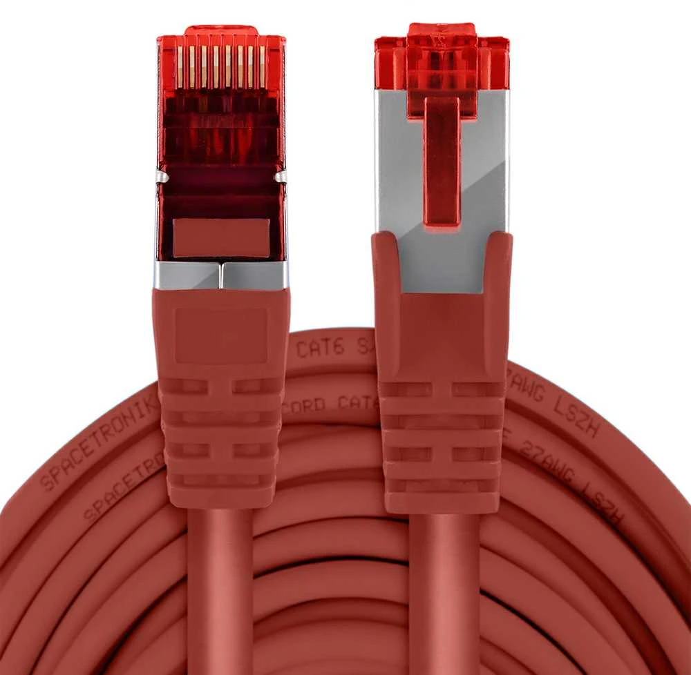 Spacetronik Kabelis RJ45 CAT 6 S/FTP AWG27 LSZH raudona 25m