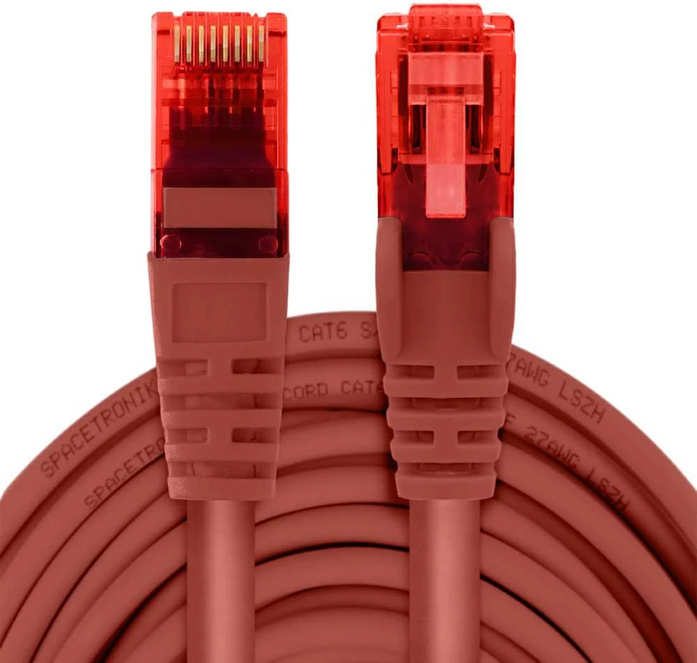 Spacetronik Kabelis RJ45 CAT 6 U/UTP AWG24 raudona 20m