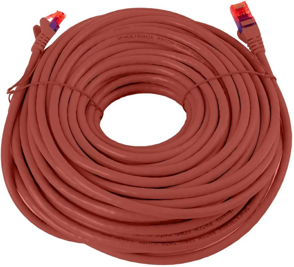 Spacetronik Kabelis RJ45 CAT 6 U/UTP AWG24 raudona 25m