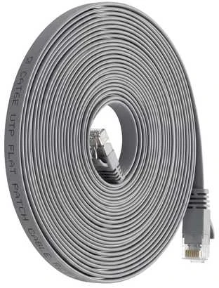 Spacetronik RJ45 CAT 6a U/UTP AWG32 plokščias pilkas kabelis 20 m
