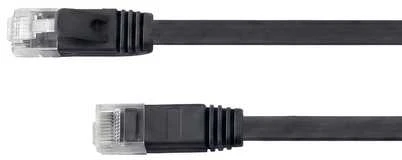 Spacetronik RJ45 CAT 6a U/UTP AWG32 plokščias kabelis, juodas, 3 m