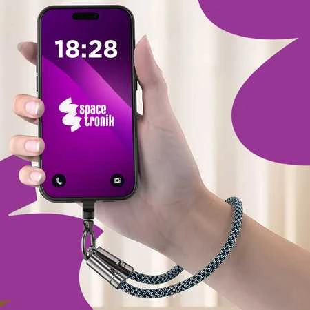 Spacetronik USB-C laidas su virvele PD 240W 30cm BW