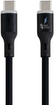 Spacetronik USB2.0 C tipo LED kabelis 60W silikoninis, juodas, 2m