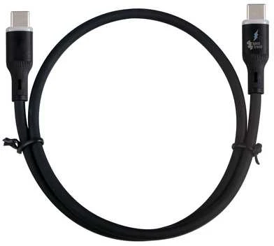 Spacetronik USB2.0 C tipo LED kabelis 60W silikoninis juodas 1m