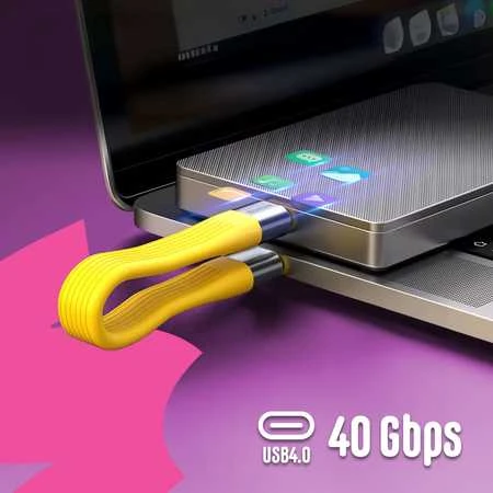 Spacetronik USB4 C tipo PD 240W 8K 40Gbps raktų pakabuko Y formos kabelis