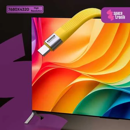 Spacetronik USB4 C tipo PD kabelis 240 W 8K 40Gbps raktų pakabukas B