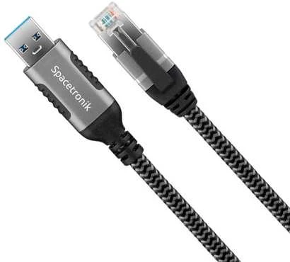 Spacetronik USB-A gigabito tinklo plokštė, 2 m adapterio laidas