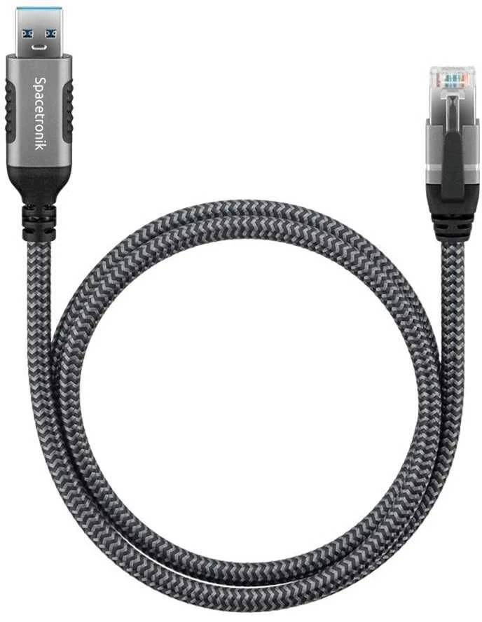 Spacetronik USB-A gigabito tinklo plokštė, 5 m adapterio kabelis