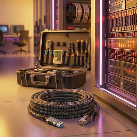 Spacetronik USB-A gigabito tinklo plokštė, 3 m adapterio laidas