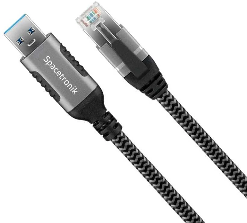 Spacetronik USB-A gigabito tinklo plokštė, 5 m adapterio kabelis