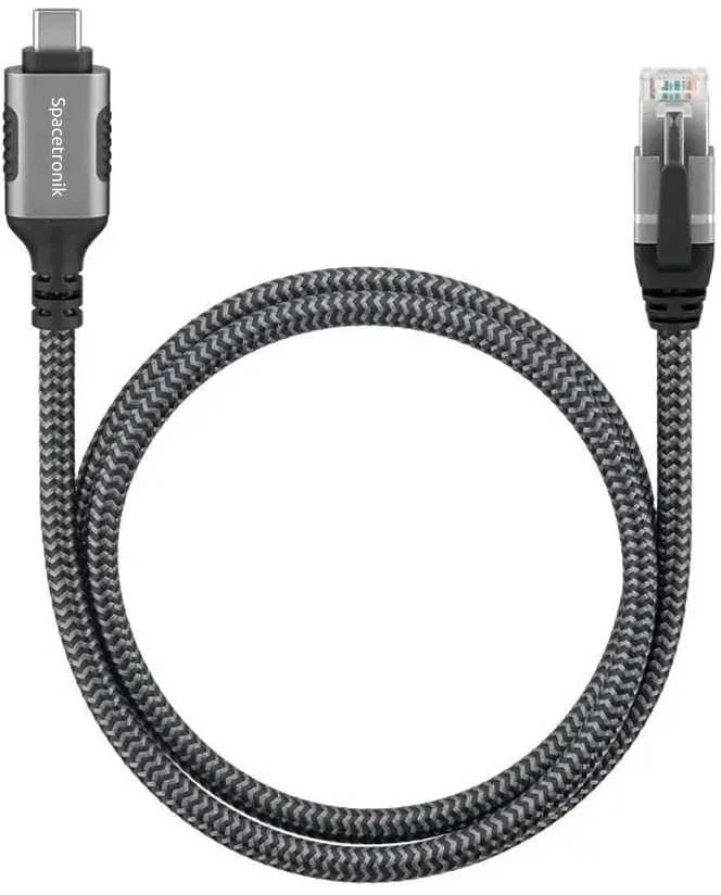 Spacetronik USB-C gigabito tinklo plokštė, 1 m adapterio laidas