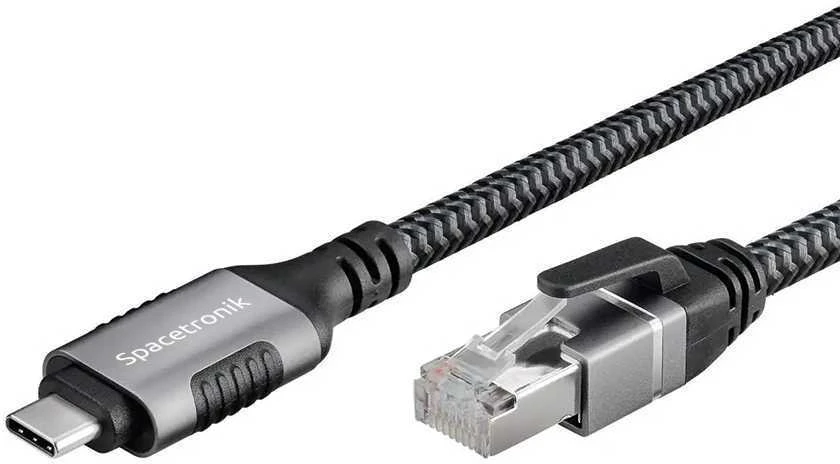 Spacetronik USB-C gigabito tinklo plokštė, 8 m adapterio laidas
