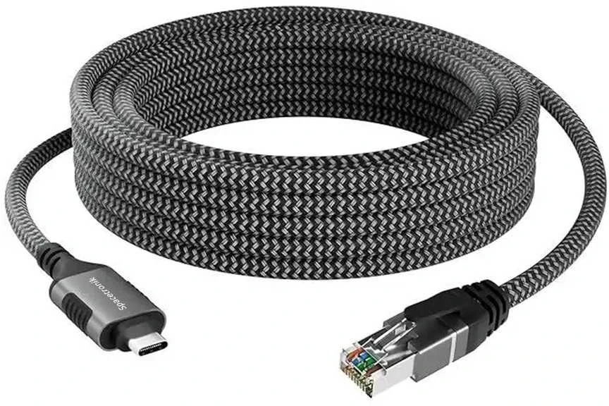 Spacetronik USB-C gigabito tinklo plokštė, 1,5 m adapterio laidas