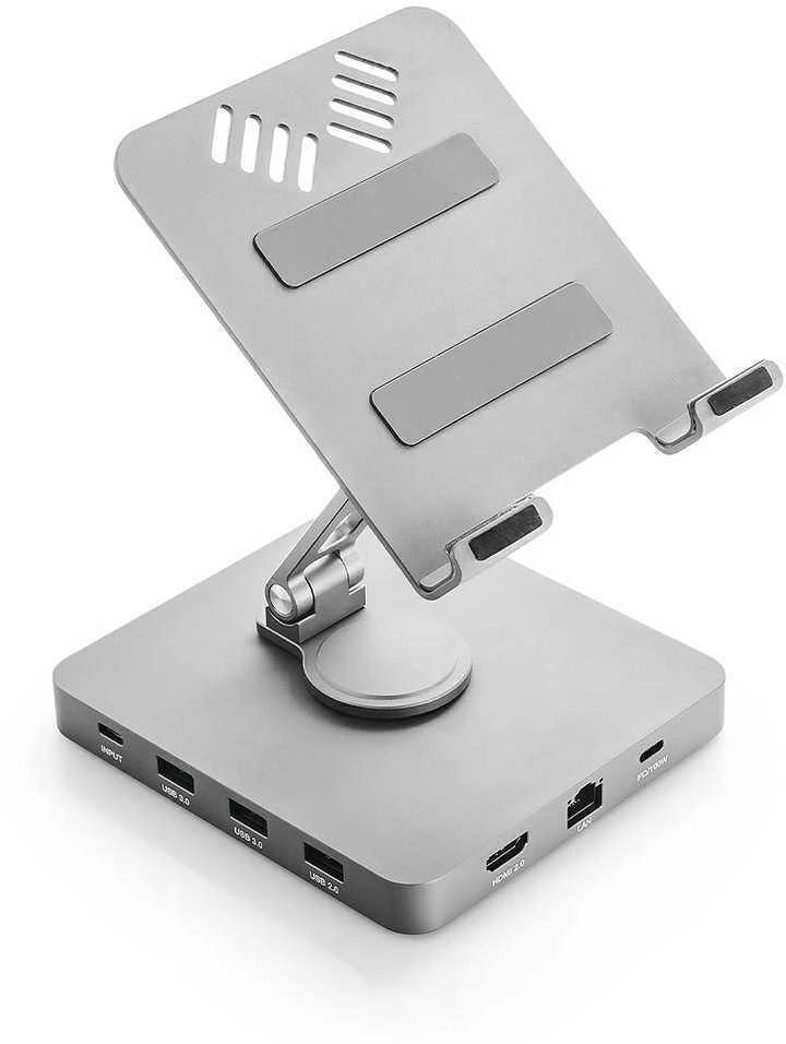 Spacetronik Kelių prievadų USB-C 11in1 planšetinio kompiuterio laikiklis SPE-PB04