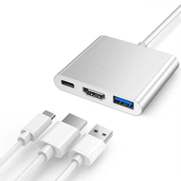 Spacetronik Kelių prievadų USB-C ir HDMI + USB + USB-C SPU-M05
