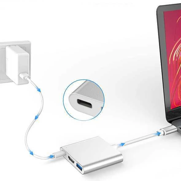 Spacetronik Kelių prievadų USB-C ir HDMI + USB + USB-C SPU-M05
