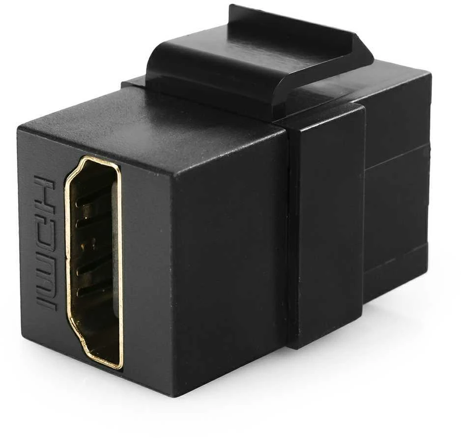Spacetronik HDMI Keystone jungtis - HDMI Barrel 2.0 4K juoda