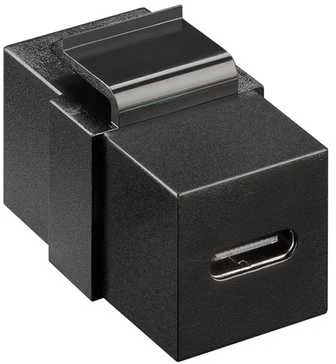 Juodas USB-C Keystone modulis jungčiai