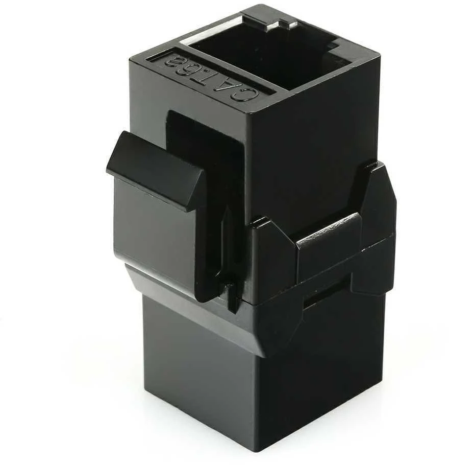 Spacetronik Keystone RJ45 CAT 6A gn/gn statinės jungtis, juoda