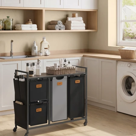 Spacetronik Krepšys skalbiniams su półką SFFL0054_V1 4 komory
