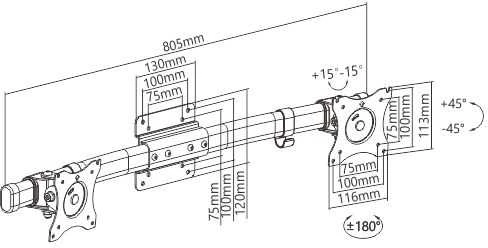 Spacetronik Išplėtimo laikiklis 2 VESA SPP-020B monitoriams