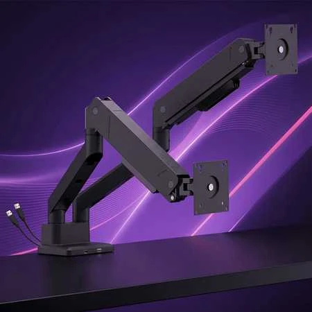 Spacetronik SPAG123 Dviejų monitorių laikiklis su USB prievadais SPAG123